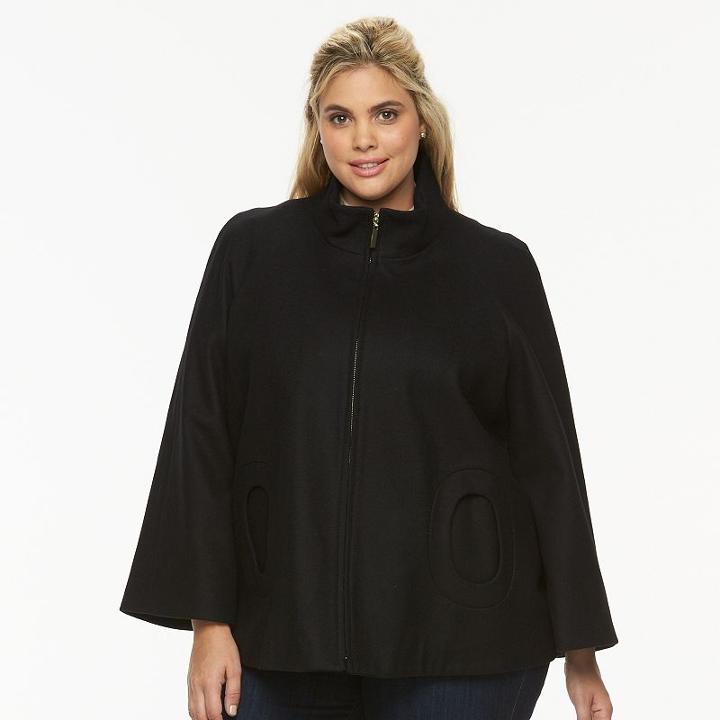 Plus Size Braetan Wool-blend Jacket, Women's, Size: 2xl, Black