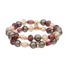 Napier Simulated Pearl Beaded Double Strand Stretch Bracelet, Women's, Multicolor