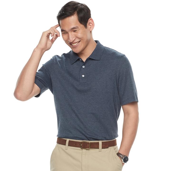 Men's Croft & Barrow&reg; Signature Interlock Polo, Size: Xxl, Blue (navy)