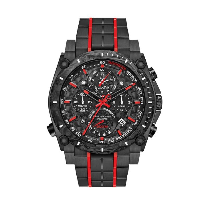 Bulova Men's Precisionist Black Ion-plated Stainless Steel Chronograph Watch - 98b313, Size: Xl