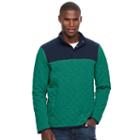 Men's Croft & Barrow&reg; Classic-fit Outdoor Quilted Mockneck Pullover, Size: Medium, Dark Green