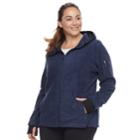 Plus Size Tek Gear Microfleece Full-zip Hoodie Jacket, Women's, Size: 1xl, Dark Blue