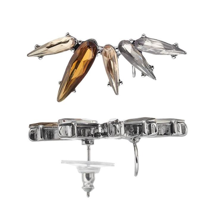 Simply Vera Vera Wang Teardrop Spike Ear Climbers, Women's, Brown