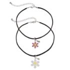 Mudd&reg; Bff Flower Pendant Choker Necklace Set, Girl's, Black