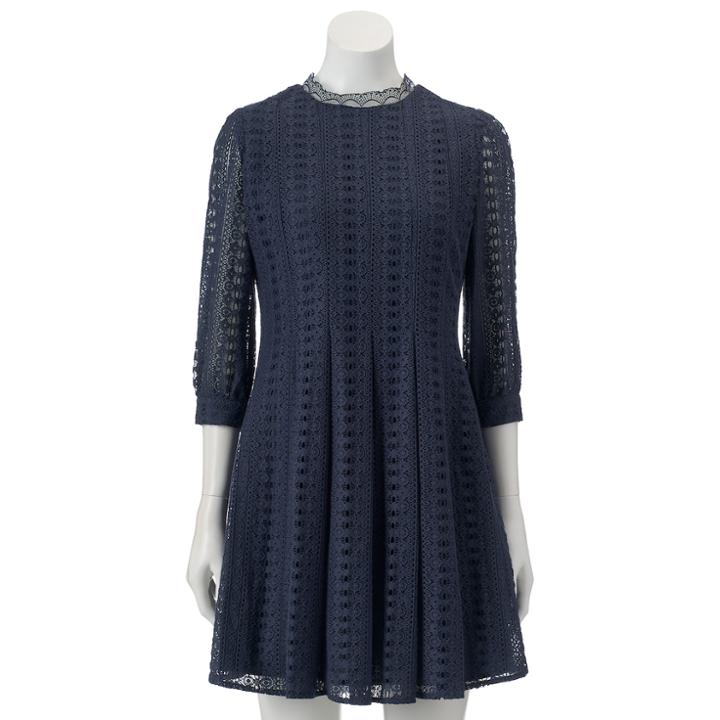 Women's Lc Lauren Conrad Lace Shift Dress, Size: 4, Blue