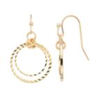 Lc Lauren Conrad Nickel Free Gold Tone Double Hoop Earrings, Women's