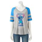 Disney's Lilo & Stitch Juniors' Colorblock Graphic Tee, Girl's, Size: Large, Dark Grey