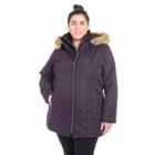 Plus Size Fleet Street Faux-fur Hooded Jacket, Women's, Size: 3xl, Blackberry