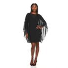 Women's Sharagano Chiffon Caftan Dress, Size: 6, Black