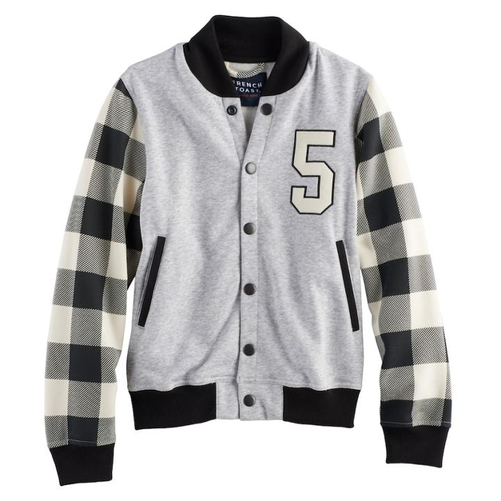 Boys 8-20 French Toast Varsity Jacket, Size: Large, Grey