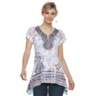 Women's World Unity Crochet Medallion Top, Size: Xl, Blue
