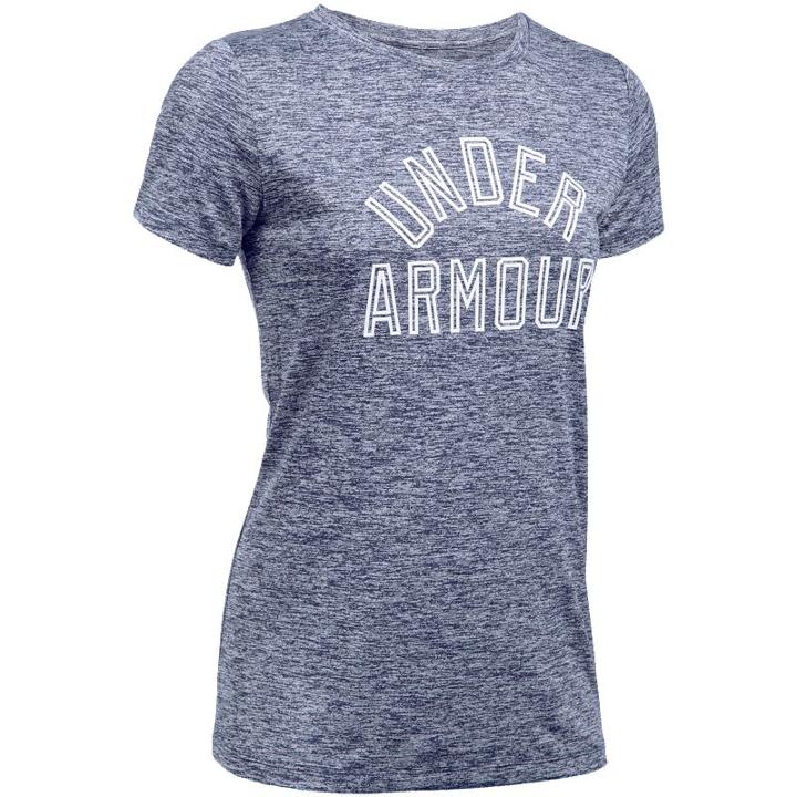 Women's Under Armour Tech Crew Graphic Tee, Size: Small, Blue (navy)