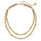 Dana Buchman Gold Tone Double Strand Necklace, Women's