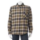 Men's Woolrich Classic-fit Plaid Flannel Button-down Shirt, Size: Medium, Med Green