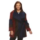 Plus Size D.e.t.a.i.l.s Plaid Shawl Collar Wool Blend Coat, Women's, Size: 1xl, Multicolor