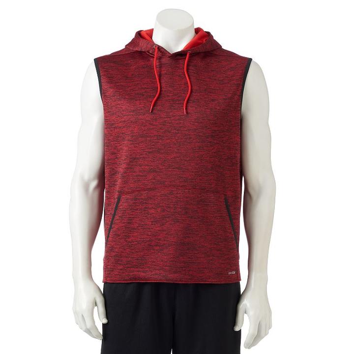 Men's Tek Gear&reg; Sleeveless Hoodie, Size: Xl, Med Red