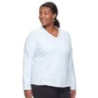Plus Size Tek Gear&reg; Microfleece V-neck Top, Women's, Size: 2xl, Light Blue