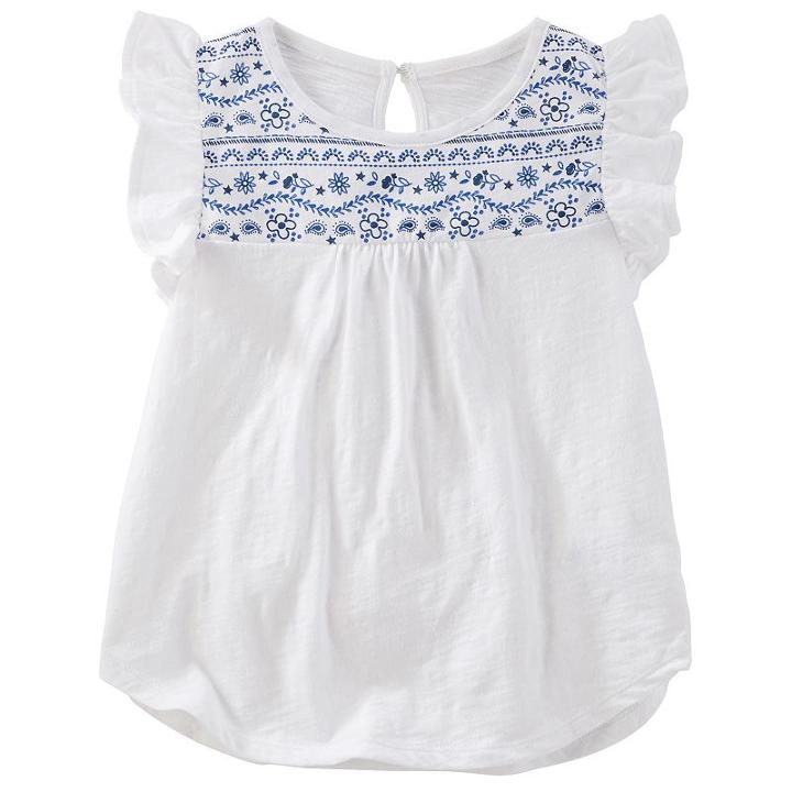 Girls 4-8 Oshkosh B'gosh&reg; Flutter-sleeved Top, Girl's, Size: 10, White