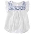 Girls 4-8 Oshkosh B'gosh&reg; Flutter-sleeved Top, Girl's, Size: 10, White