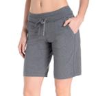 Women's Danskin High-waisted Bermuda Shorts, Size: Large, Grey Other