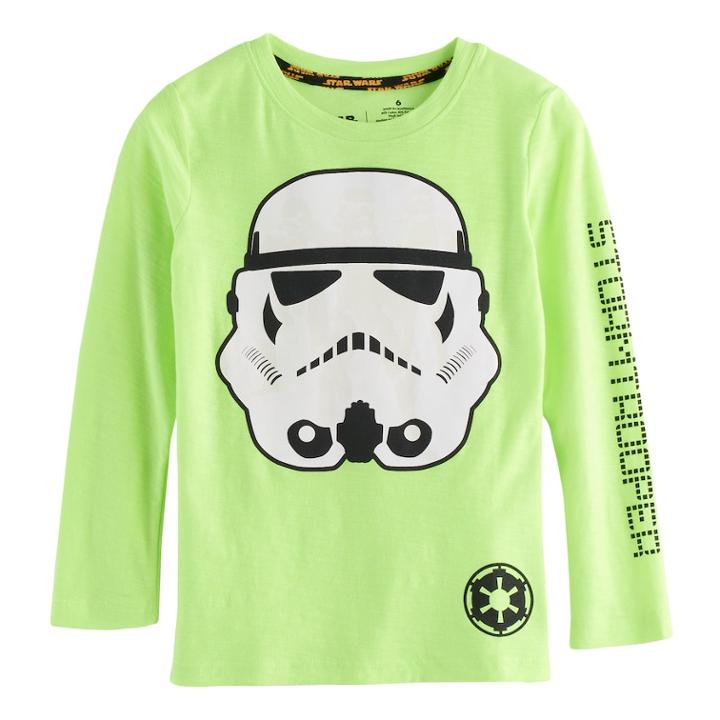 Boys 4-7x Star Wars A Collection For Kohl's Stormtrooper Glow In The Dark Graphic Tee, Size: 7x, Green Oth