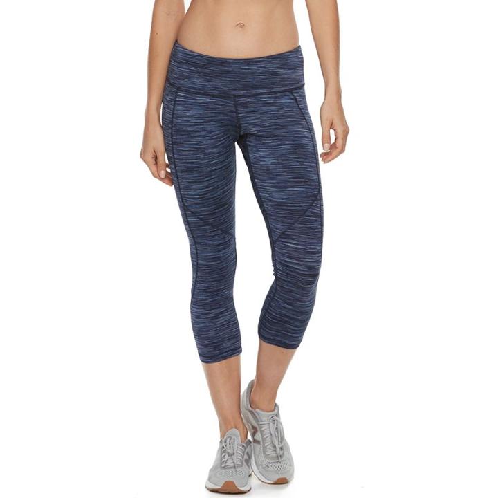 Women's Tek Gear&reg; Space-dyed Capris, Size: Medium, Dark Blue