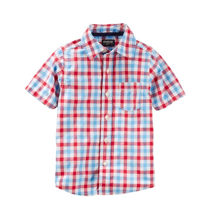 Boys 4-12 Oshkosh B'gosh&reg; Button-up Shirt, Size: 7, Red Blue Plaid