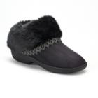 Women's Isotoner Nola Microsuede Boot Slippers, Size: Medium, Black