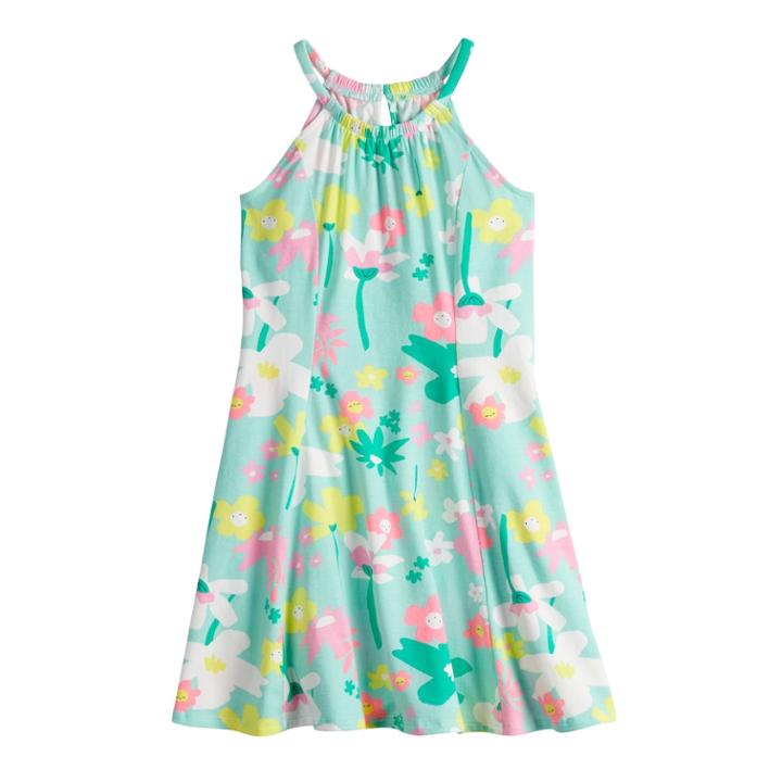 Girls 4-10 Jumping Beans&reg; Pattern Princess Seam Halter Dress, Size: 10, Light Blue