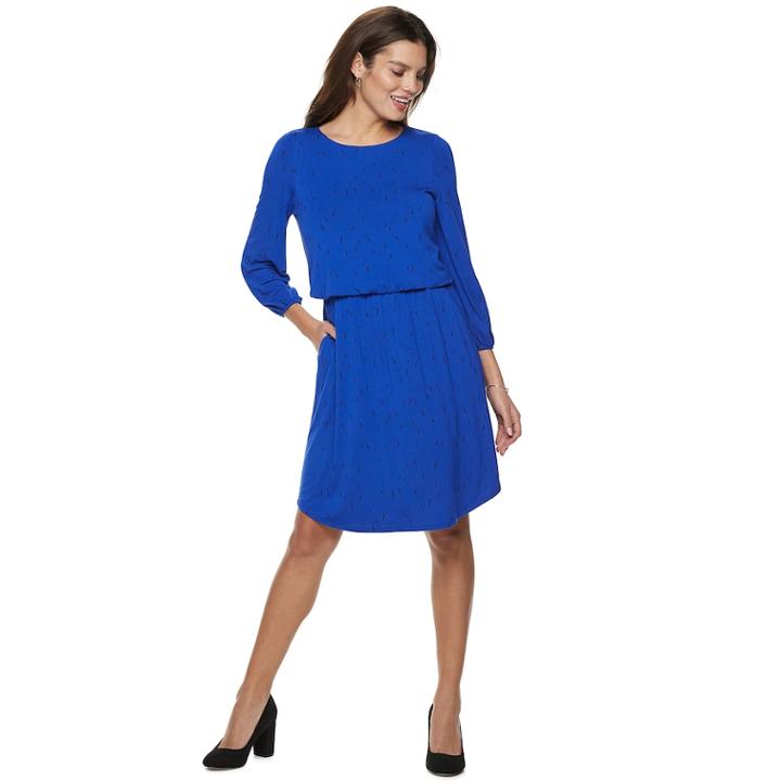 Women's Apt. 9&reg; Blouson Dress, Size: Xxl, Med Blue