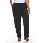 Plus Size Croft & Barrow&reg; Tapered Crepe Pants, Women's, Size: 1xl, Black