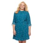 Plus Size Apt. 9&reg; Printed Shirtdress, Women's, Size: 4xl, Turquoise/blue (turq/aqua)