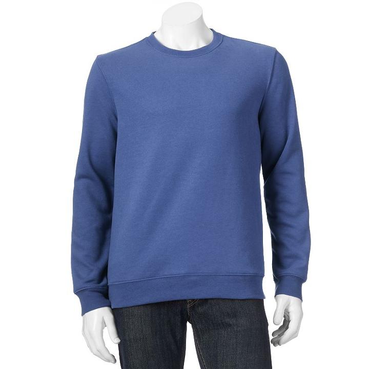 Croft & Barrow, Men's &reg; Easy-care Fleece Crewneck Sweatshirt, Size: Small, Dark Blue