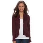 Juniors' About A Girl Ponte Military Blazer, Size: Small, Dark Red