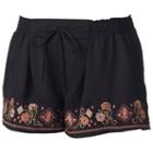 Juniors' About A Girl Embroidered Drawstring Shortie Shorts, Size: Medium, Oxford