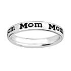 Stacks And Stones Sterling Silver Mom Stack Ring, Women's, Size: 6, Black
