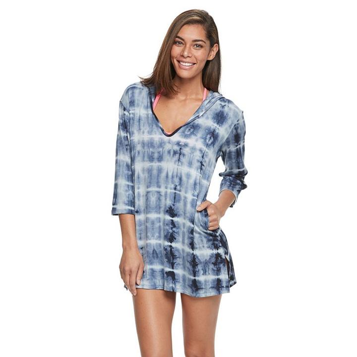 Women's Portocruz Hooded Tie-dye Cover-up, Size: Xxl, Blue Other