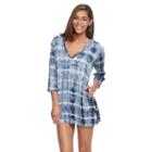Women's Portocruz Hooded Tie-dye Cover-up, Size: Xxl, Blue Other