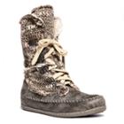 Muk Luks Lily Women's Lace-up Midcalf Boots, Girl's, Size: 7, Grey