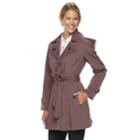 Women's Tower By London Fog Hooded Double Lapel Raincoat, Size: Small, Dark Pink