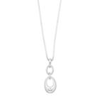Boston Bay Diamonds Sterling Silver Diamond Accent Double Oval Pendant Necklace, Women's, Size: 18, White