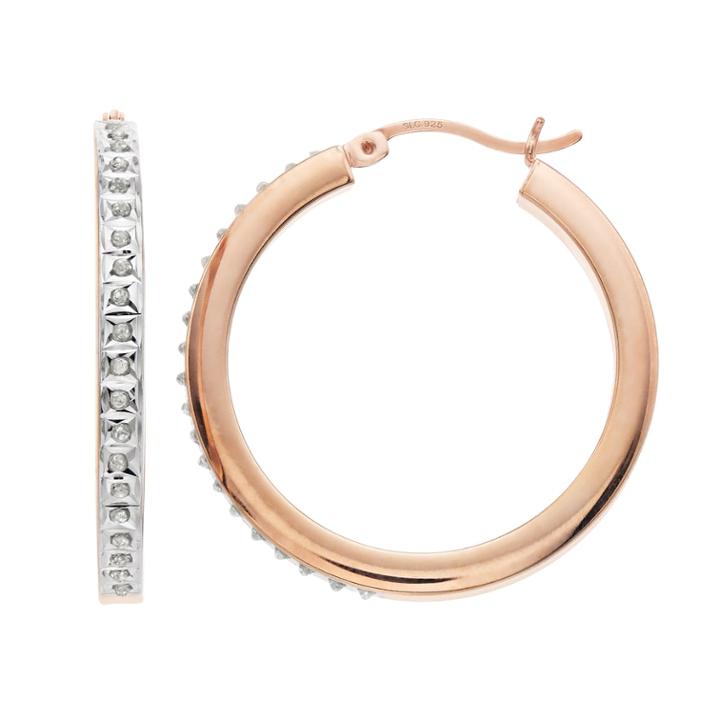 Diamond Mystique Hoop Earrings, Women's, Pink