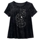 Girls 7-16 & Plus Size Mudd&reg; Foil Print Velvet Swing Tee, Size: 16, Black