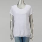 Women's Simply Vera Vera Wang Textured Mixed-media Top, Size: Large, White