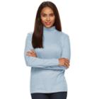 Women's Croft & Barrow&reg; Essential Mockneck Top, Size: Medium, Light Blue