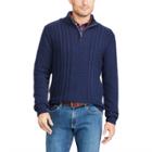 Big & Tall Chaps Regular-fit Quarter-zip Fisherman Pullover Sweater, Men's, Size: 3xl Tall, Blue (navy)