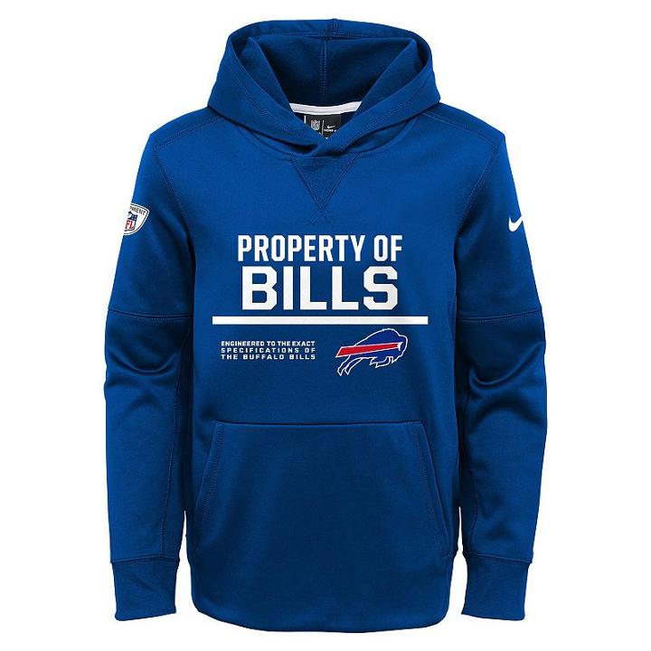 Boys 8-20 Nike Buffalo Bills Circuit Therma-fit Hoodie, Boy's, Size: M(10-12), Med Blue