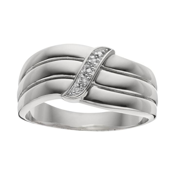 Diamond Accent Sterling Silver Wedding Ring, Women's, Size: 8, White