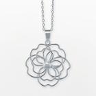 Sterling Silver Flower Pendant Necklace, Women's, Size: 17, Grey