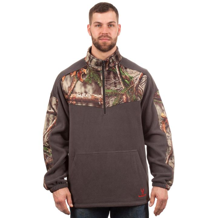 Huntworth 1/4-zip Camouflage Fleece Pullover - Men, Size: Xxl, Grey (charcoal)